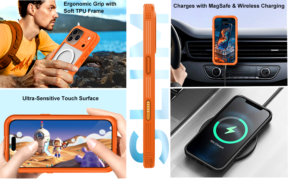 Without sacrificing the natural feel of your phone, compatible with wireless charging.