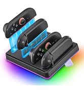 Switch 2 Charging Dock for Nintendo Joy-Con - 4-in-1 Magnetic Fast Charger with LED, Wall Mount, ...