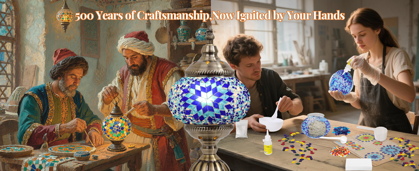 DIY Moroccan Stained Glass Turkish Mosaic table Lamp making Kit Adults Living Room Bedroom