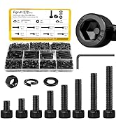 Fgruh 272PCS M5 Screws, Nuts and Washers Assortment kit, M5x8/10/12/16/20/25/30/35 mm Hex Socket ...