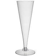 Party Essentials Disposable Hard Plastic Two Piece 4 oz. Toasting Cocktail Cups, Clear Champagne ...