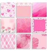 9 Pads Pink Sticky Notes Set, Cute Self-Stick Notepads, Super Adhesive Memo Pads Note Card, Offic...