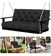 SXBFHGH Porch Swing Cushions 3 Seater Replacement Thicken 5" Waterproof & Fade Resistant Swing Cu...