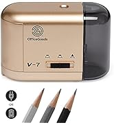 OfficeGoods Electric Pencil Sharpener - Battery or Cord Powered Portable Sharpener - Perfectly Sh...