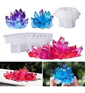 LET'S RESIN Crystal Cluster Resin Molds, Large and Small Size Crystal Shape Silicone Molds for Re...