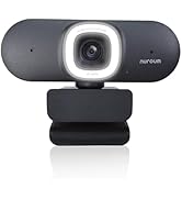 NUROUM 4K Webcam with Light for PC, Adjustable FOV, Premium CMOS Autofocus AI Auto-Framing, Noise...