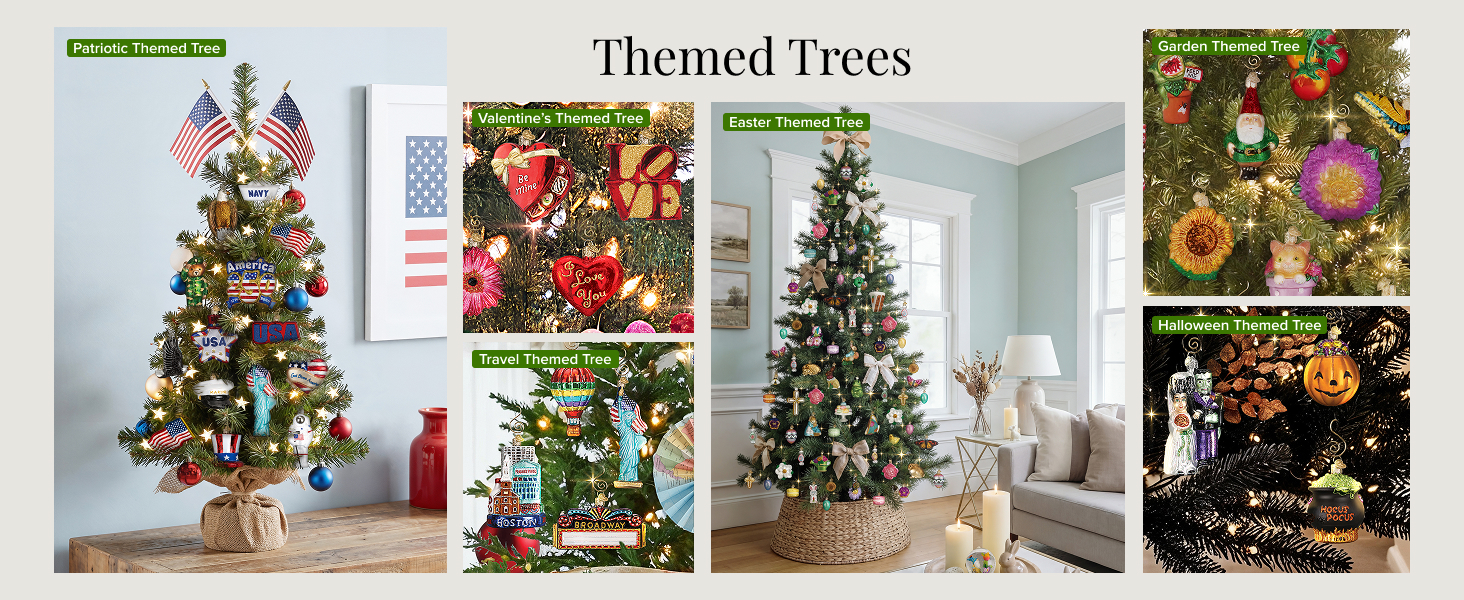 Old World Christmas Themed Trees