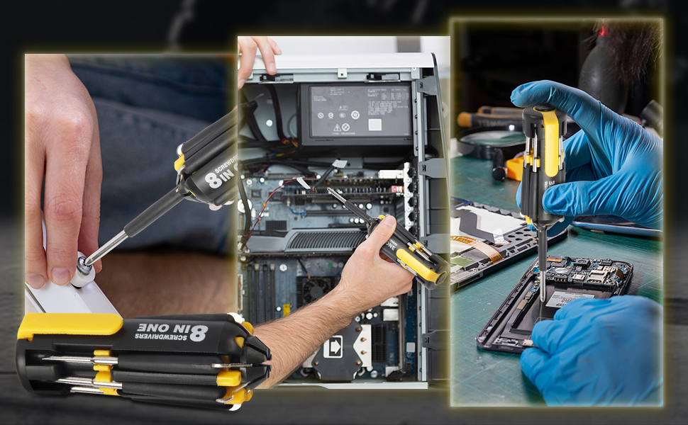 8 in 1 Screwdriver with Flashlight