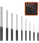 9 Pieces Roll Pin Punch Set, HORUSDY Removing Repair Tool with Holder for Automotive, Watch Repai...