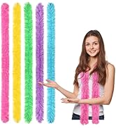 FeelfunFeather 5pcs Feather Boa - Colorful Artificial Fluffy Boas Bulk 5 Ft for Wedding Birthday ...