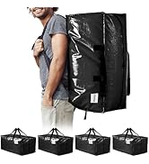 TAILI Heavy Duty Moving Bags, Clothing Storage Bags with Sturdy Zipper and Strong Handles, Black ...