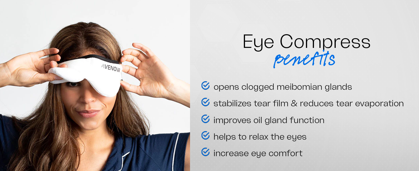 Avenova Moist Heating Eye Compress Mask – Reusable & Microwavable Eye Mask