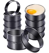 DATANYA 12Pack Crumpet Rings NONSTICK English Muffin Rings - 3.15 Inch Stainless Steel Double Rol...