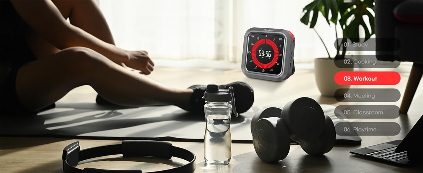 Creaviva digital visual timer gym home gym exercise interval training workout