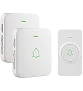 AVANTEK Wireless Doorbell, 1000 ft Range, 1 Button + 2 Receivers, White | 115 dB Volume, LED Flas...