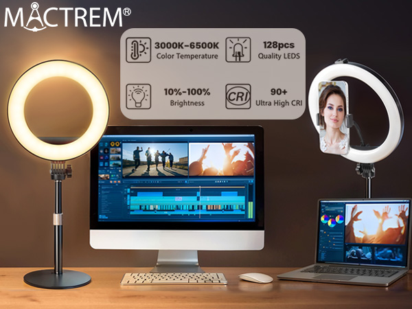 desk ring light with stand