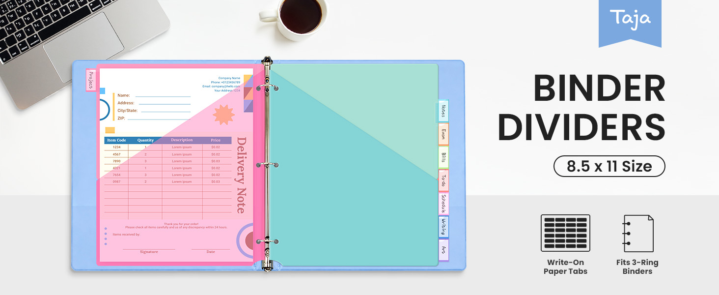 8-Tab Binder Dividers