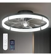 addlon Ceiling Fans with Lights and Remote, 20 Inch Low Profile Ceiling Fans, 3000-6000K Dimmable...