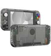 eXtremeRate Crystal Clear Black DIY Replacement Shell for Nintendo Switch Lite, NSL Handheld Cont...