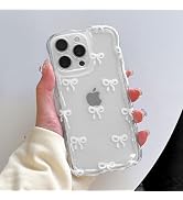 EYZUTAK Case for iPhone 16 Pro Max, Clear Cute Ribbon Bowknot Pattern Aesthetic Transparent Bow P...