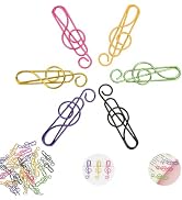 Kaileen Paper Clips, 30 Pcs Colorful Music Note Paper Clip for Notebooks, Cute Paperclips Bookmar...