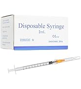 100 Pack 1ml with 25 Gauge 1 Inch Luer Lock , Individually Wrapped