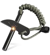 VVAAGG Flint and Steel Fire Starter: 3/8" 4 Inch Ferro Rod Magnesium Rods Survival Tool with Para...