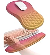 Hokafenle 2in1 Combination, Wave Keyboard Wrist Rest and Ergonomic Curvature Mouse Pad Wrist Supp...