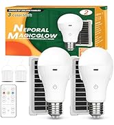 Neporal MagicGlow Rechargeable Solar Light Bulbs with Remote, USB+Solar Rechargeable Bulbs,3 Colo...