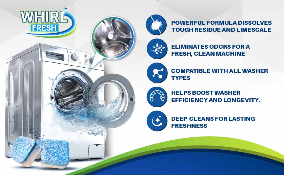 Whirl Fresh Washing machine cleaner features