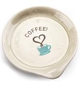 FANGSUN Coffee Spoon Rest, Mini Spoon Holder for Countertop Decor, Farmhouse Ceramic 3.5-Inch Sma...