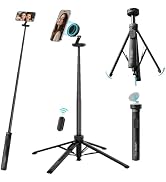 ULANZI Extendable 60" Magnetic Phone Tripod for iPhone with Remote, Portable iPhone Tripod, Black