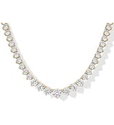 PAVOI 14K Gold Plated Graduated Tennis Necklaces for Women - Cubic Zirconia Tennis Necklace for B...