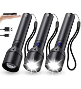 USB C Flashlight High Lumens Rechargeable 3Packs-800L Small Bright Flash Light with 12H Long Life...