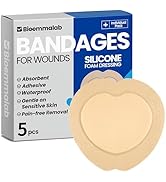 Large Waterproof Bandages 7X7 Silicone Foam Dressing for Sensitive Skin Wound Care, Adhesive Cohe...