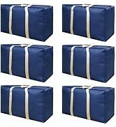 JACCOOTHALIA 6 Pack Moving Bags, Packing Bags with 2 Metal Zippers & Carrying Handles, 22.46 U.S....