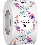 Louise Maelys 500 Pcs Floral Thank You Stickers Roll, 1.5 Inch Flowers Holiday Stickers for Kids ...