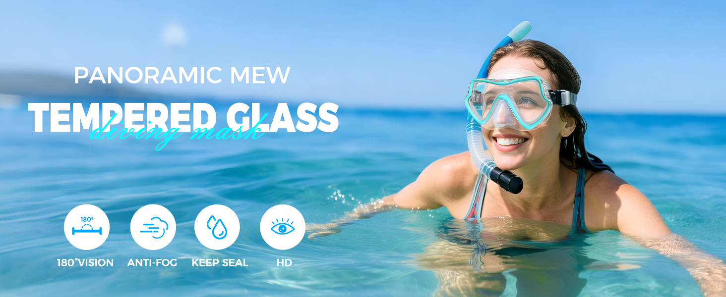EXP VISION Professional Tempered Glass Scuba Diving Mask for men and women