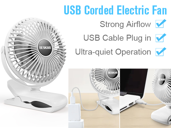 usb corded electric fan