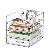 FANXIYQ 4-Tier Acrylic Paper Tray Organizer