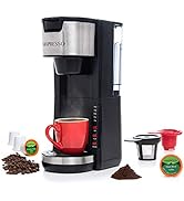 Mixpresso Single Serve 2 in 1 Coffee Brewer K-Cup Pods Compatible & Ground Coffee,Compact Coffee ...
