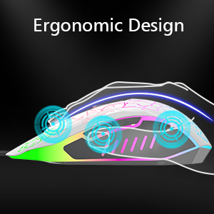 Wired Gaming Mouse, Ergonomic USB Optical Mouse Mice with Chroma RGB Backlit