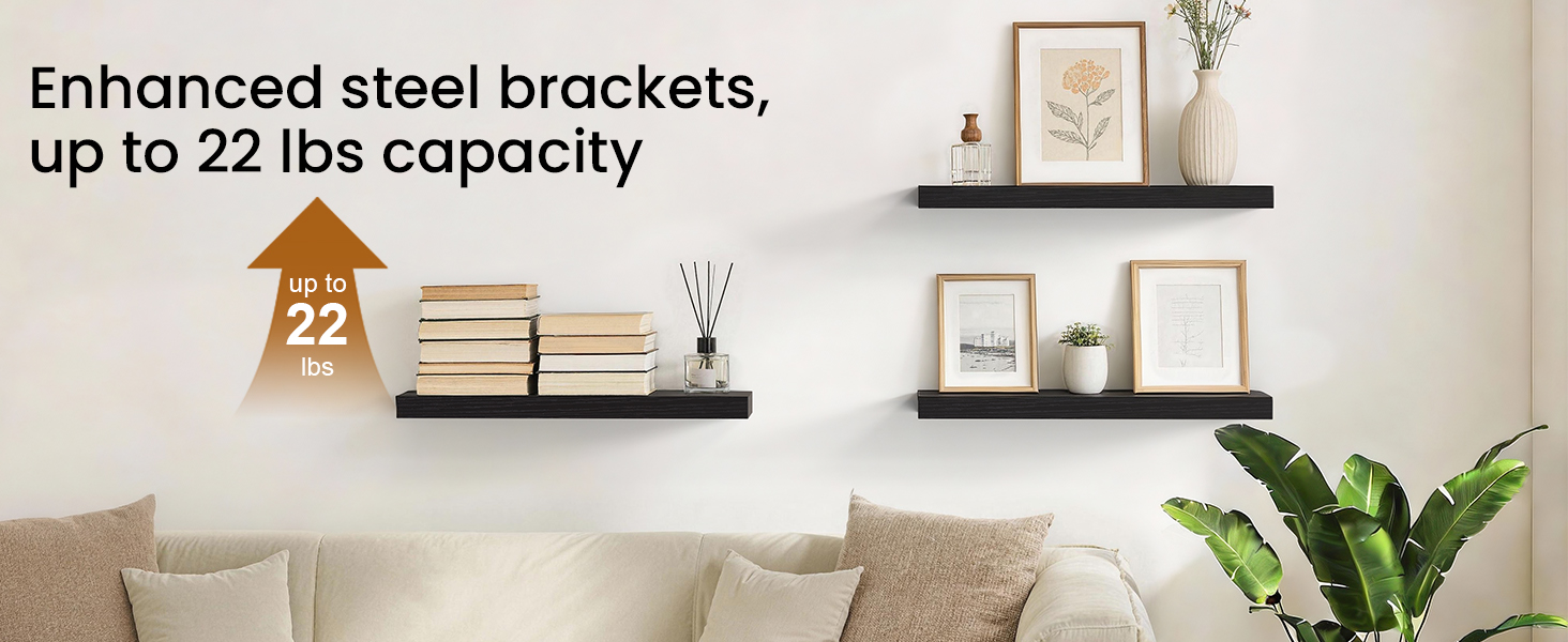 floating shelves study