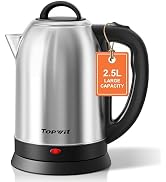Topwit 2.5L Large Electric Kettle, BPA Free Stainless Steel Water Boiler & Heater, Fast Boil Elec...