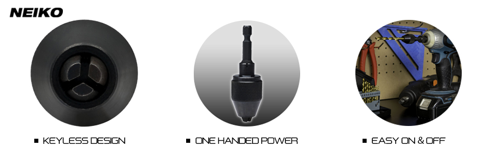 Neiko 20753A Quick Change Keyless Chuck Converter