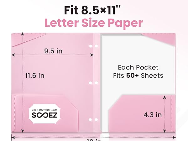 pocket folder for 3 ring binder with 14 colors