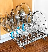 LYNK PROFESSIONAL Pull Out Pot Lid and Cookie Sheet Organizer Rack for Cabinet - Lifetime Ltd. W...