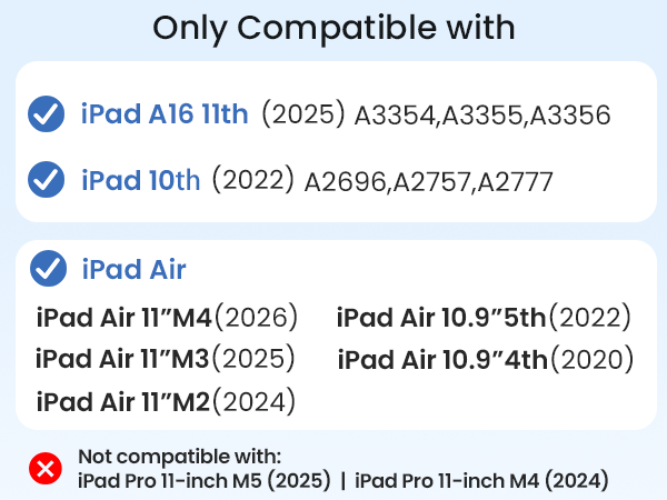 typecase Keyboard Case for iPad A16 11th / 10th Gen & iPad Air 11-inch(M4/M3/M2, 2026/2025/2024)