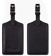 4 Pack Leather Luggage Travel Bag Tags by Travelambo