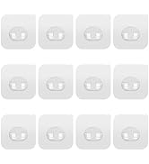 Lsnisni 12 Pack Shower Caddy Adhesive Replacement, Strong Adhesive Hooks for Shower Shelf, Waterp...